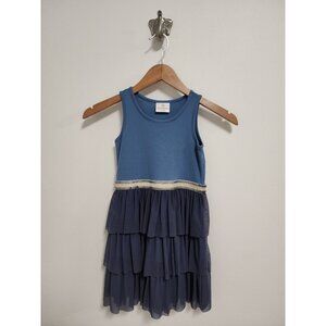 Hanna Andersson blue tulle tiers swish dress 120  6-7 girl